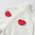 thumbnail image 5 of JIAYUE Tops for Boys Girls Heart Pattern Knit Cardigan Round Neck Button Front For Kids Chic Apparel, 5 of 7