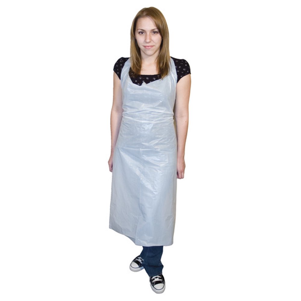 Elara LightWeight Polyethylene Disposable Lab Apron, 28 x 46 inches