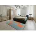 thumbnail image 4 of Ahgly Company Indoor Square Contemporary CadetBlue Green Area Rugs, 8' Square, 4 of 6