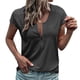 thumbnail image 1 of Camiseta casual de verano para mujer, cuello redondo, cremallera, encaje, blusas, túnica suelta, manga corta, 1 of 6