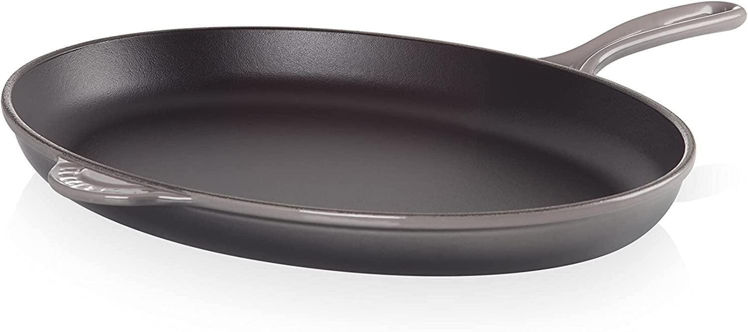 Cast Iron Non-Stick Fish Pan With Detachable Handle Oval 38X28 cm Titanium  Nowo 1538IL WOLL