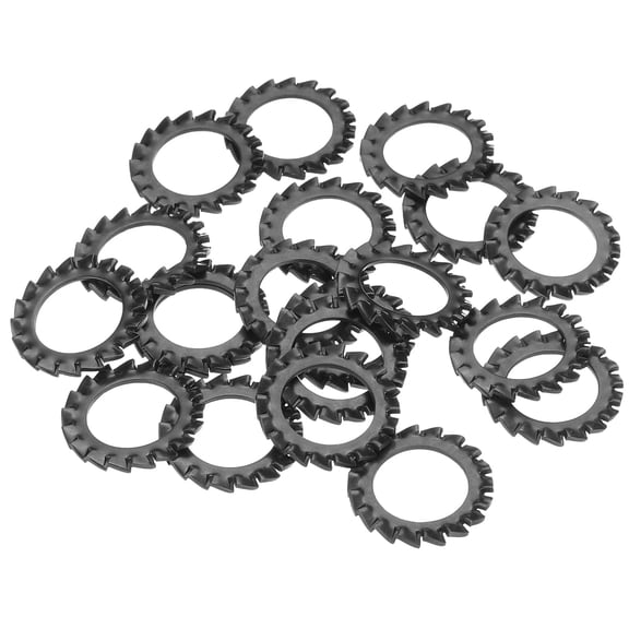 20Pack External Tooth Lock Washer M16 Carbon Steel Serrated Locking Washer Black