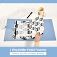 thumbnail image 5 of Navy Blue Cute Owls 2 Pack Pencil Pouch for 3 Ring Binder Smooth Zipper Folders with Pockets Clear Window Pencil Case, 5 of 6