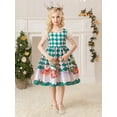thumbnail image 2 of Seyurigaoka Little Girl’s Christmas Gifts Printed Short Sleeve/Sleeveless Formal Dress, 2 of 9