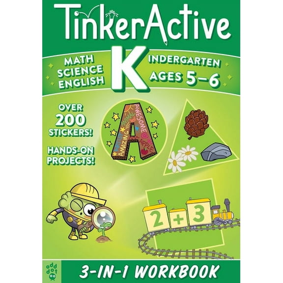 Tinkeractive Workbooks Tinkeractive Kindergarten 3-In-1 Workbook: Math, Science, English Language Arts, (Paperback)