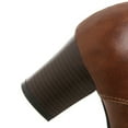 thumbnail image 5 of B91xZ Bottes d'Automne pour Femmes 2023 Talon Bas Bottines Chelsea Mode avec Fermeture Éclair Intérieure, Marron 7, 5 of 5