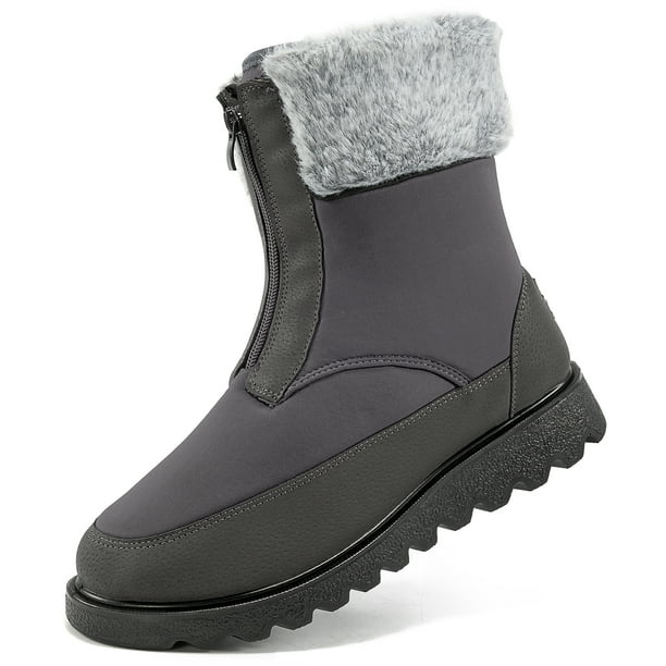 Womens Winter Boots Ankle Boot Warm Faux Fur Lined Zip Waterproof