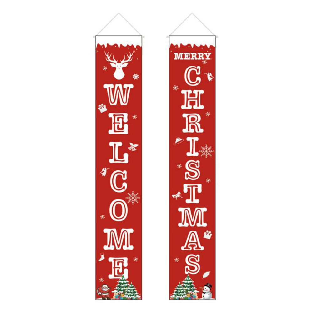 MERRY CHRISTMAS Vinyl Banner Outdoor Holiday Party Decor Sign with Grommets 
