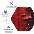 thumbnail image 3 of Yiaed Abstract Red Textured Canvas Print Leather Coasters for Drinks - Cup Coasters Coffee Table Kitchen Table Bar, Home & Office Gifts Handmade Drink Coasters-Hexagon, 3 of 6