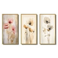 thumbnail image 2 of Designart "Vibrant Poppies in Coral Shades II" Floral Framed Wall Art Set Of 3 - Coral Floral Frame Canvas Set For Living Room Decor, 2 of 7