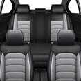 thumbnail image 3 of Fit For Hyundai Tucson Sonata Car Seat Covers, 5 Seats Leatherette Front&Rear Seat Cushion Protector for Hyundai Elantra Sonata loniq Santa Fe Coffee&Beige Line, 3 of 10