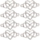 thumbnail image 1 of 1 caja de 100 conectores de corazón con dijes de infinito de amor, mini conectores de corazones plateados para San Valentín., 1 of 6