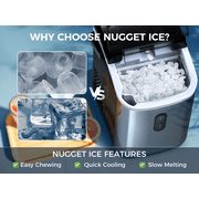 Ecozy Chillio Countertop Nugget Ice Maker, 33lbs/day, Self-Cleaning, Portable Ice Makers Machine with Bag & Scoop for Kitchen, RV, Parties