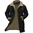 thumbnail image 4 of Mens Western Cowboy Jacket Vintage Suede Jacket Long Trench Coats Zip Up Plush Collar Cowboy Peacoat Retro Tops Outdoor Motorcycle Trucker, 4 of 4