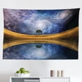 thumbnail image 1 of Space Tapestry, Moon Fantasy Planet Beach with Old Pier with Sea Waves Fiction Eclipse Sky Landscape, Fabric Wall Hanging Decor for Bedroom Living Room Dorm, 2 Sizes, Pink Blue, by Ambesonne, 1 of 1