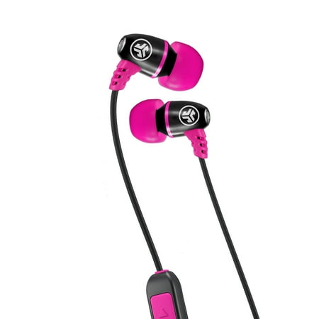 JLab Audio Metal Bluetooth Wireless Rugged Earbuds - Black / Pink - Titanium 8mm Drivers 6 Hour Battery Life Bluetooth 4.1 IP55 Sweat Proof Rating Extra Gel Tips and Cush (Best Rated In Ear Monitors)