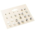 thumbnail image 1 of Pendientes de Cristal Jinwen 12 Pares Botón Joyería Escolar Regalo Plata, 1 of 7