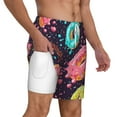 thumbnail image 3 of Balery Donuts1 Mens Swim Trunks Swim Shorts for Men Quick Dry Inseam Beach Shorts with Compression Liner Pocket-XX-Large, 3 of 9