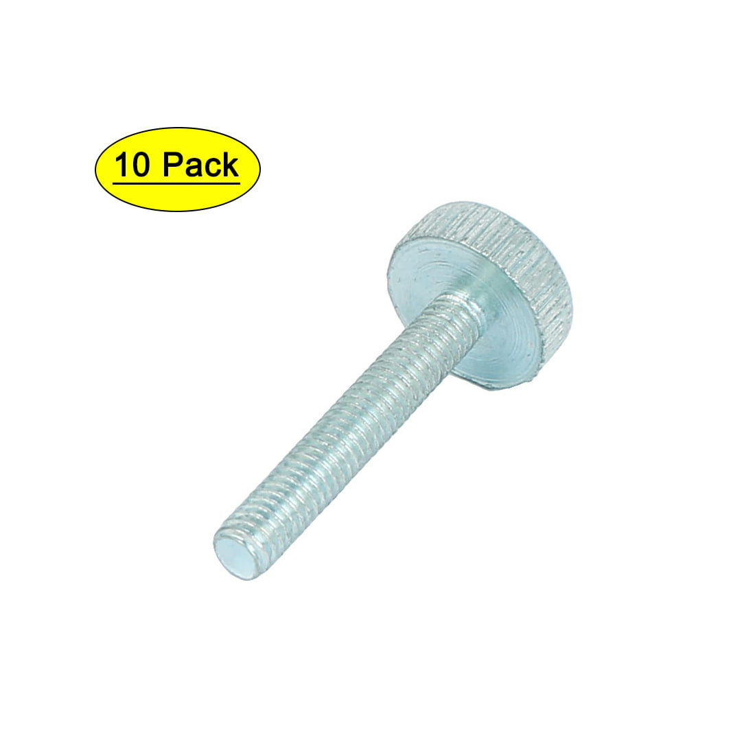 Aexit M8x10mm Thread Standard Parts Zinc Plated Knurled Round Head Thumb Screws Silver Blue 5pcs Model:54as44qo468