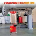 thumbnail image 2 of 8 Gallon Waste Oil Drain Change Tank, Portable Oil Drain Container,Air Operated Fluid Drain Disposal Waste Oil Drain Change Tank with 15"Funnel Adjustable Height 28-62",with 360° Wheels & Toolbox, 2 of 7
