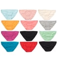 thumbnail image 2 of Alyce Intimates Women's Cotton String Bikini, 12 Pack, Assorted Colors, 2 of 14