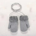 thumbnail image 5 of Curuila Toddler Boys Girls Gloves Fashion Solid Color Winter Warm Soft Thickened Comfortable Knit Mitten For Outdoor Gray Size 1-4 Years, 5 of 6