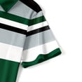thumbnail image 4 of Fnnxeal Mens Polo Shirts Button Casual Striped Short Sleeve Summer Collared Polo Green Shirts for Men Size L, 4 of 7