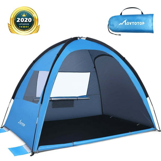 MOVTOTOP Folding Beach Tent Portable Family Tents Sun Shelter for Hiking Camping Vacation