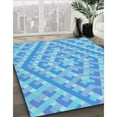 thumbnail image 3 of Ahgly Company Machine Washable Indoor Rectangle Transitional DodgerBlue Area Rugs, 7' x 9', 3 of 7