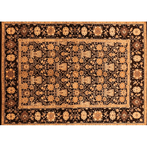 Ahgly Company Indoor Rectangle Oriental Orange Traditional Area Rugs, 3' x 5'