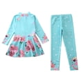 thumbnail image 3 of Tiijoy Girls UPF 50+ Long Sleeve Rashguard Swim Dress Pants 2-Piece Swimsuit, Sizes 3-12, 3 of 3