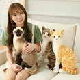 thumbnail image 3 of 25cm Cat Stuffed Animal, Large Soft Simulation Siamese Plush Cat Stuffed Toys, Animals Kids Birthday Party Gifts Doll, Furry Baby Cats Figurines, Home Office Car Ornament, Cats Toys for Kids Age 3+, 3 of 4
