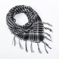 thumbnail image 1 of Bufanda musulmana árabe palestina, 2 uds., táctica militar, cabeza, cara, cuello, capucha, pañuelo con flecos (blanco), 1 of 2
