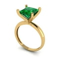 thumbnail image 2 of Solitaire Engagement Ring for Women - 3ct Simulated Emerald in 18K Yellow Gold Promise Ring, 2 of 6