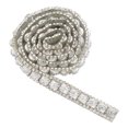 thumbnail image 1 of Rollo de envoltura de malla de cinta de pegamento con respaldo térmico de diamantes de imitación, 1 yarda, decoración artesanal, 1cm de ancho (plata), 1 of 5