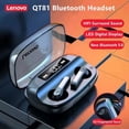 thumbnail image 2 of Lenovo-auriculares inalámbricos QT81 con TWS, casco Negro, 2 of 5
