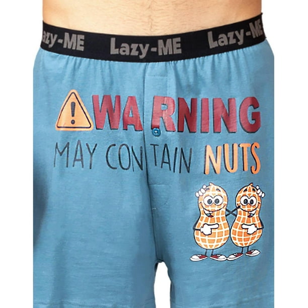 Lazy Me Men's Funny Novelty Boxer Shorts Humorous Underwear, Gag