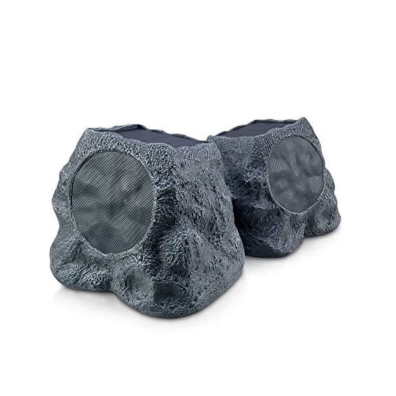 SoundPRO SPS-4000-SL SPS-4000 5-In. 14-Watt-RMS Solar-Rechargeable Bluetooth Multi-Link Nexus Rock Speakers (Slate Gray)