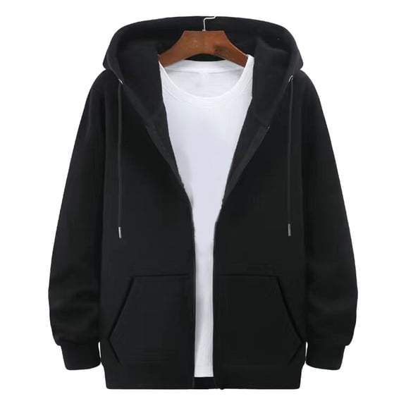 comerut Men's Hooded Cardigan Plus Velvet Warm Stylish Comfortable Autumn Winter Men's Sweatshirt Male Accessories