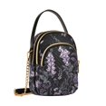thumbnail image 7 of FORMRS Crossbody Bag for Women Quilted Travel Shoulder Cell Phone Purse with Chain Strap Handbag, Light Purple Flowers, 7 of 7