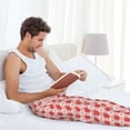 thumbnail image 5 of Gukieu Checkered Christmas With Snowflakes Print Men's Home Trousers, Elastic Drawstring Home Pajamas Clothing Suitable for Adult Men-XX-Large, 5 of 6
