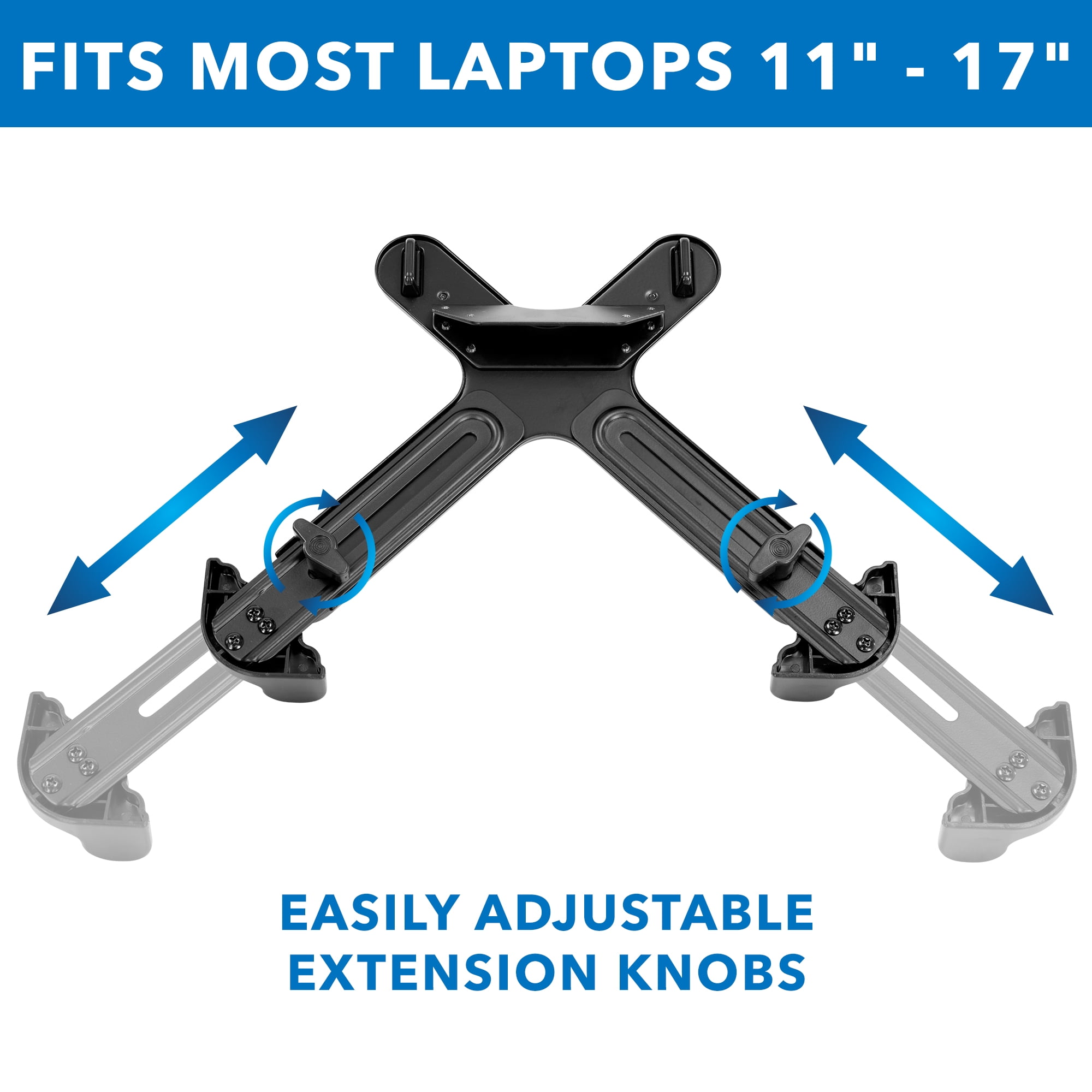 Mount-lt! Clamp-On Laptop Tray w/ Safety Straps | Fits 11"-17" Screens | DJ stand