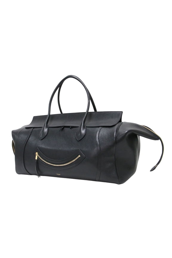 Pre-Owned CELINE Celine Bag, Black, 25 Big Smile Luggage, Supple Shiny Lambskin Tote Cowhide...