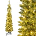 thumbnail image 1 of Árbol de Navidad tipo lápiz preiluminado Costway 150 cm con 150 luces LED y 296 puntas de ramas, 1 of 4