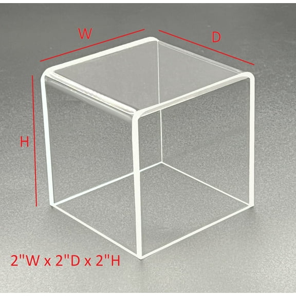 T'z Tagz 2 Inch Clear Acrylic Display Stand 5-Sided Box, Bin or Dust Cover