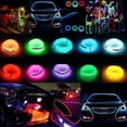 thumbnail image 4 of 2Pack 2M LED Neon Strip Lights EL Wire Lights Kit Battery Powered Rope Lights Pack Drivers High Brightness for Cosplay Dress Handcraft Cosplay Party Decoration, Purple, 4 of 8