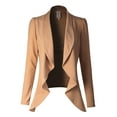 thumbnail image 3 of MixMatchy Women's [Made in USA] Solid Formal Style Open Front Long Sleeves Blazer (S-3X), 3 of 4