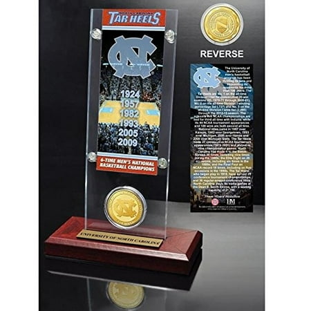 University of North Carolina CLC Desktop Holder with 6-Time National Champions Ticket and 39mm Bronze Minted Team Coin