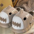 thumbnail image 6 of Taqqpue Women Men Slippes Cute Animal Shark Slippers Adult Thick Bottom Padded Home Non-slip Cozy Plush Warm Winter House Slippers, 6 of 7