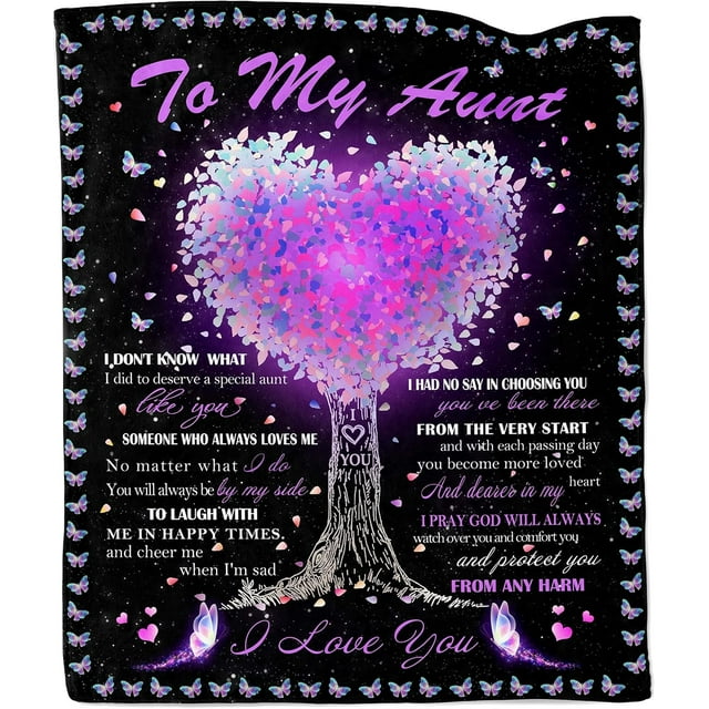LHSHID Aunt Gifts Blanket Auntie Gifts Ideas Aunt Birthday Gifts from Niece Best Aunt Ever Gifts Gifts for Aunts from Niece Nephew Birthday Gifts for Aunt to My Aunt Throw Blanket 60"x80"